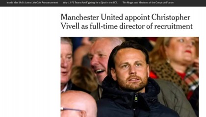 TA：曼联任命维维尔为全球招募总监，合同中包含减薪条款